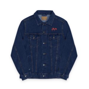JRM Embroidered Unisex Denim Jacket, Casual Outerwear, Personalized Gift, Fall Fashion Layering, Unique Street Style