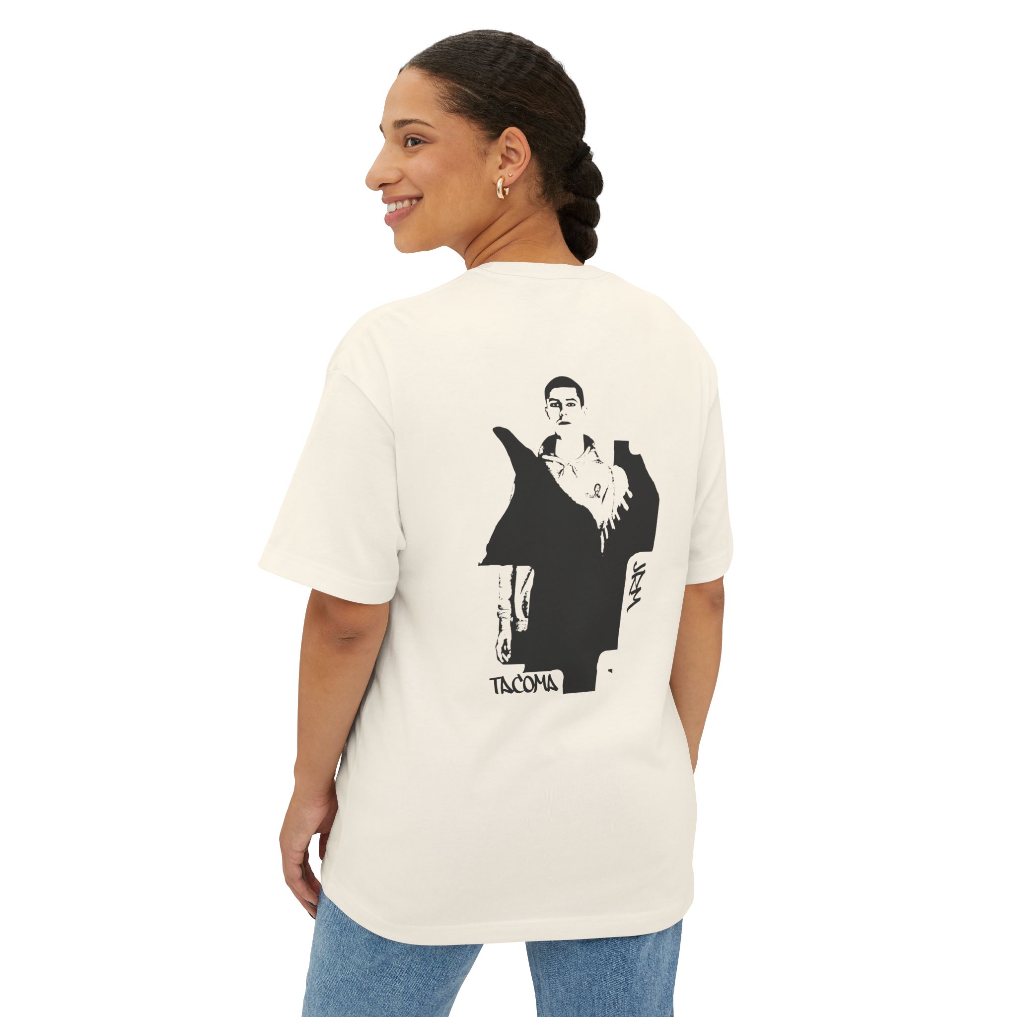 JRM Limited Tacoma Map Back Graffiti Oversized Boxy T-Shirt - Image 8