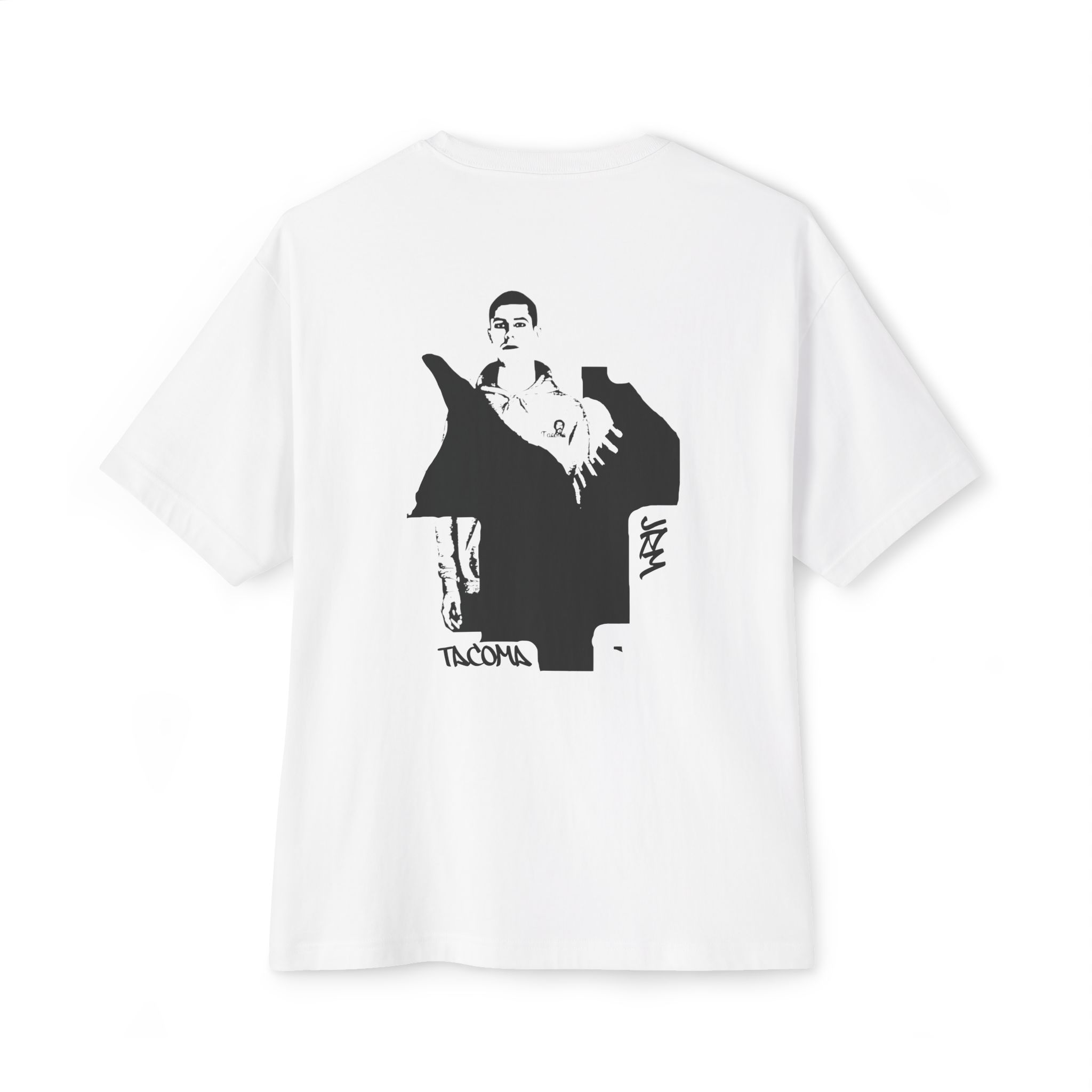 JRM Limited Tacoma Map Back Graffiti Oversized Boxy T-Shirt - Image 2