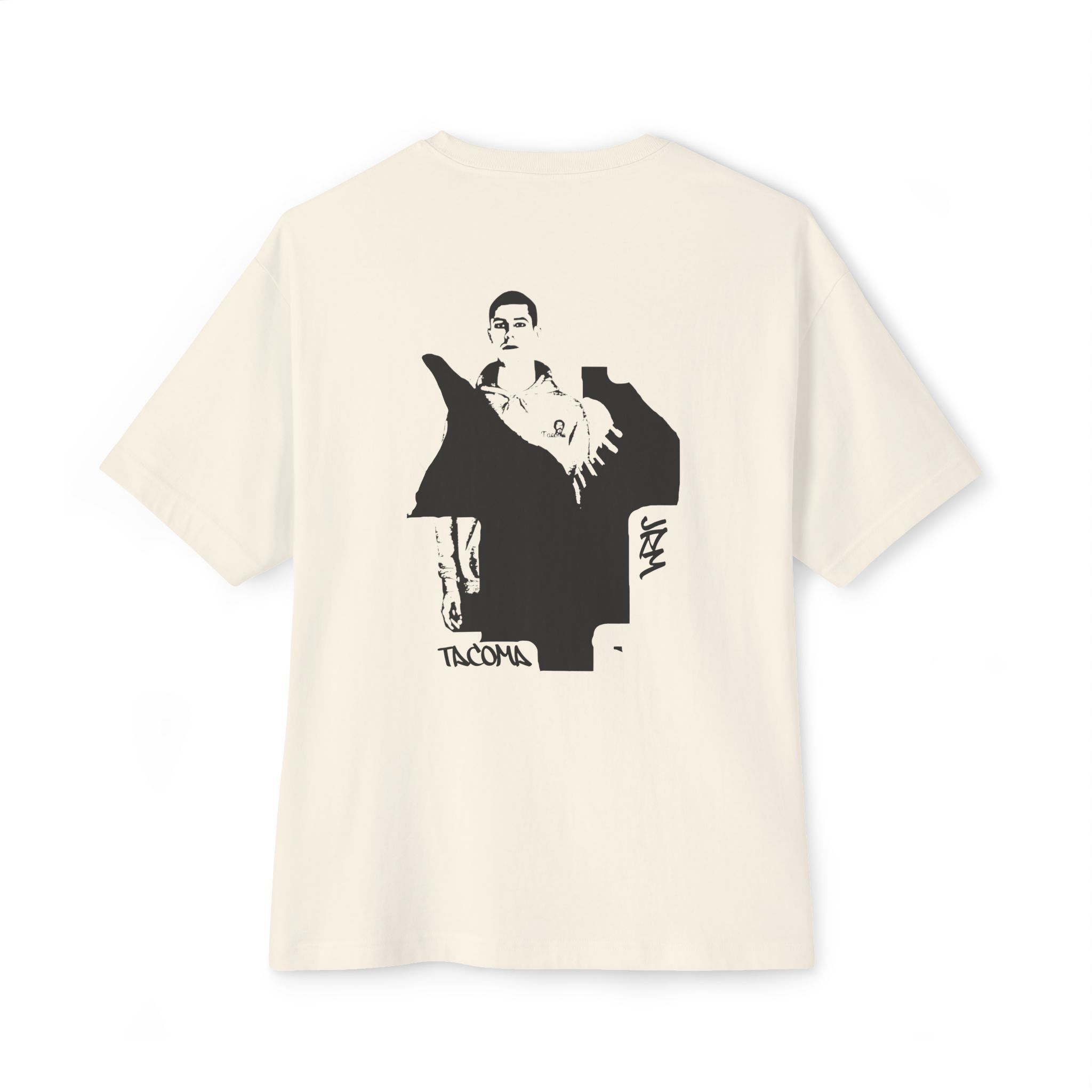 JRM Limited Tacoma Map Back Graffiti Oversized Boxy T-Shirt - Image 6