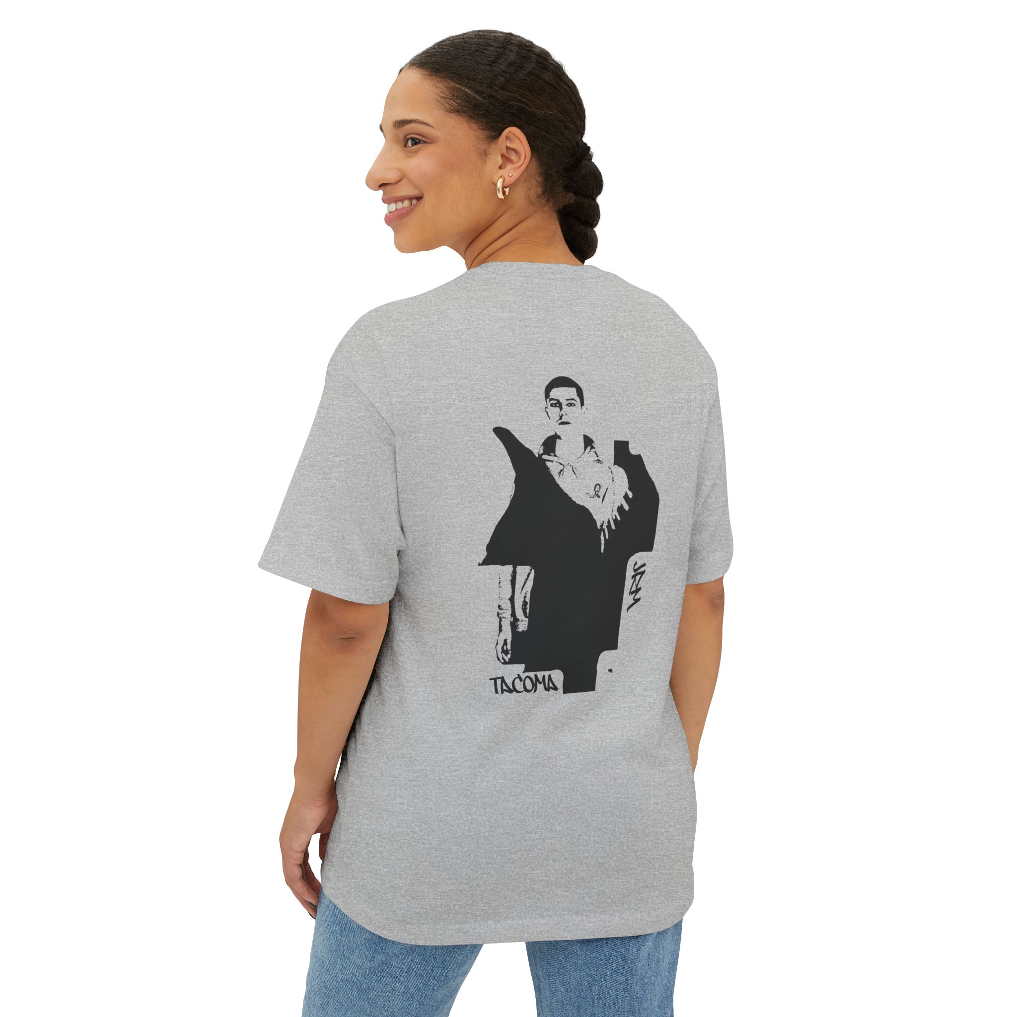 JRM Limited Tacoma Map Back Graffiti Oversized Boxy T-Shirt - Image 16