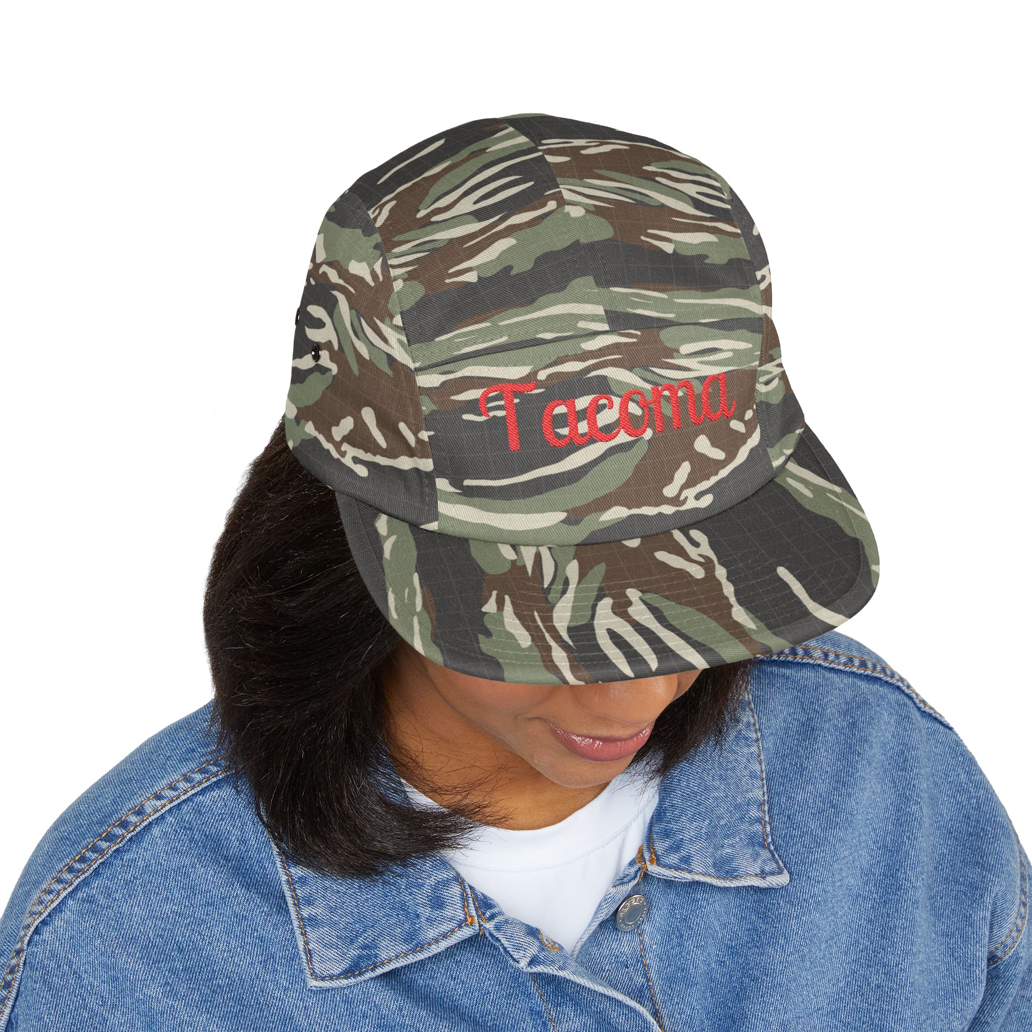 Tacoma Embroidered 5 Panel Cap – Custom Casual Hat, Great Outdoor Gift - Image 4