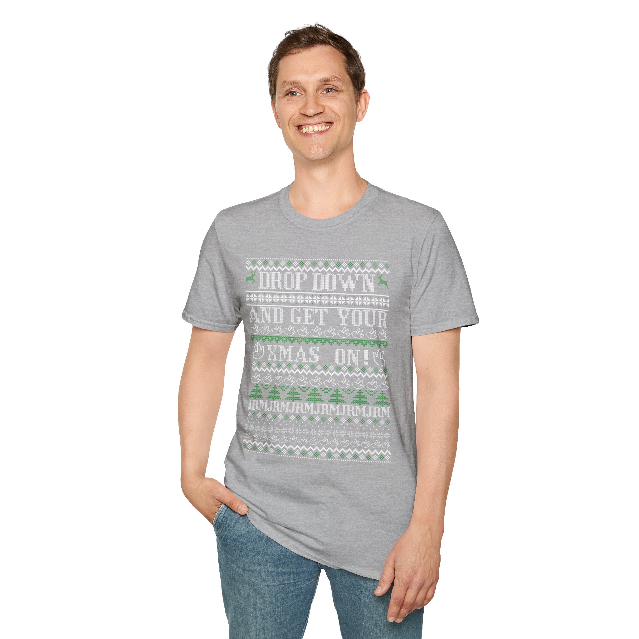 JRM Ugly Christmas Tee — “Drop Down and Get Your Xmas On” Holiday T-Shirt - Image 13