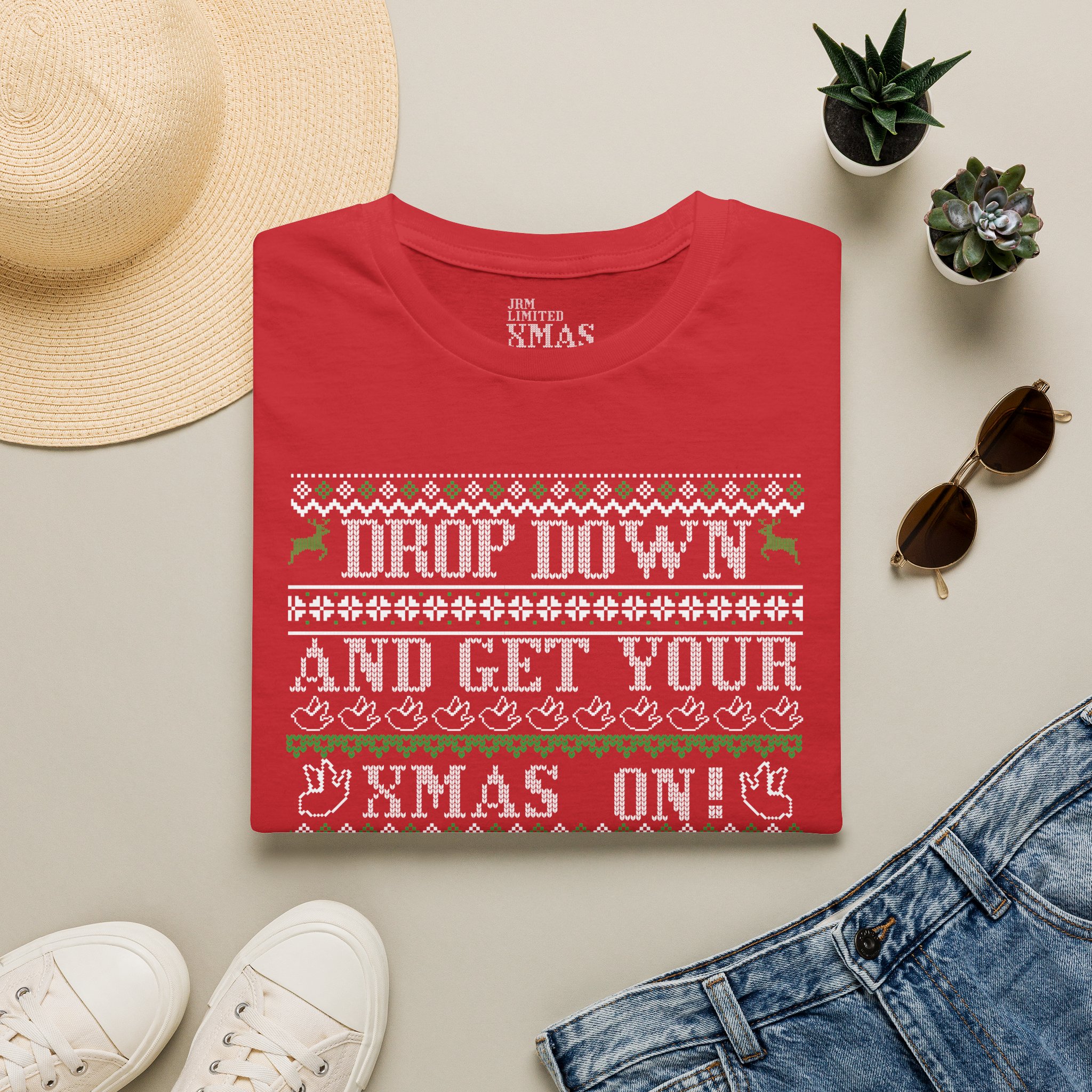 JRM Ugly Christmas Tee — “Drop Down and Get Your Xmas On” Holiday T-Shirt - Image 8