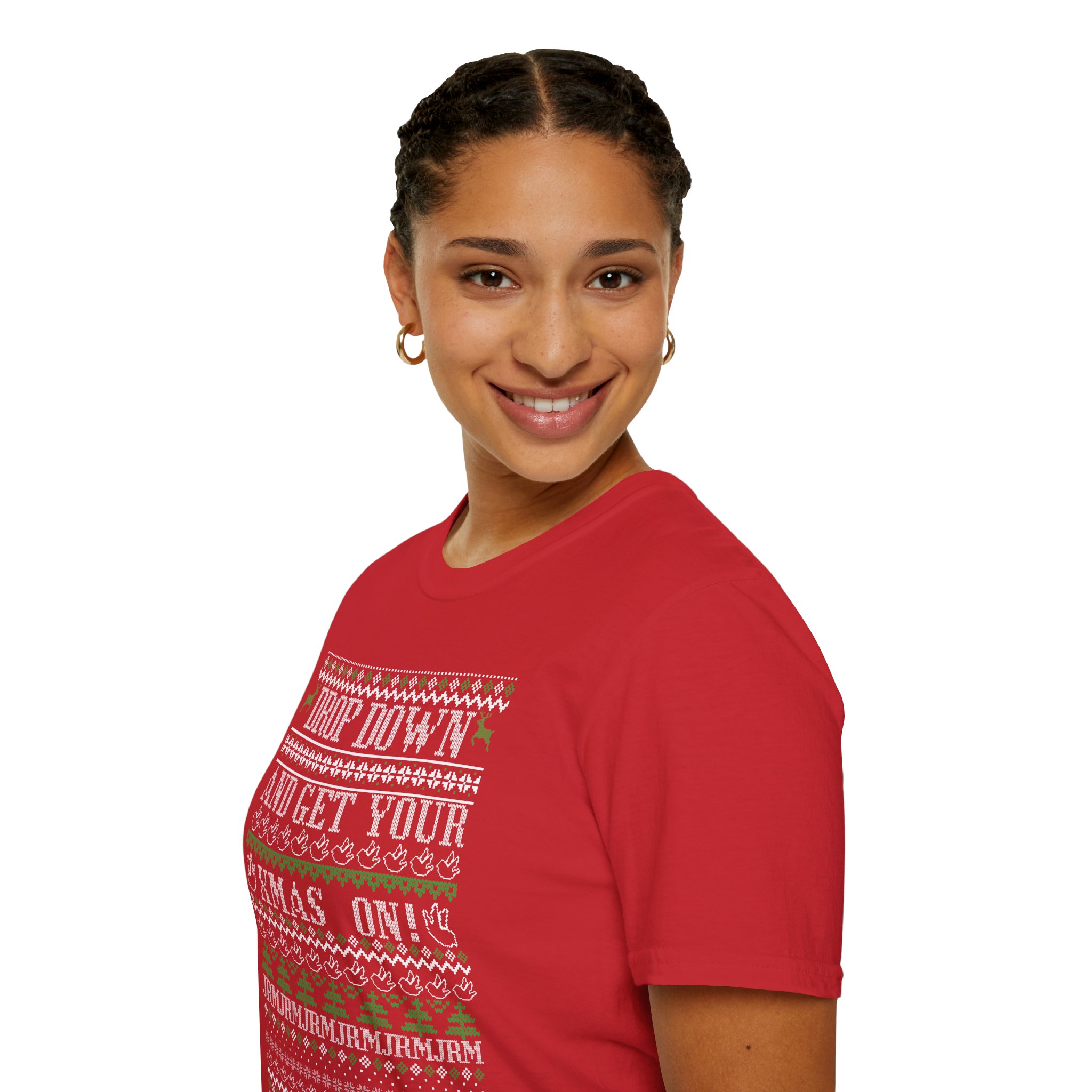 JRM Ugly Christmas Tee — “Drop Down and Get Your Xmas On” Holiday T-Shirt - Image 5